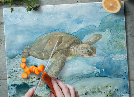 CounterArt Sea Turtle Sealife 3mm Tempered Glass Cutting Board