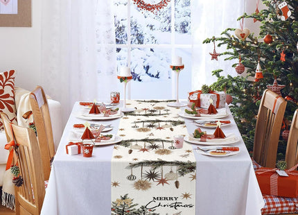 DTCSWACN Xmas Trees Holly Pine Cone Merry Christmas Table Runner, Seasonal Winter Decoration for Home Kitchen Dining Holiday Decor 13x72 Inch