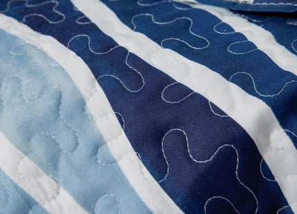 SLPR - Blue Wave Coastal Quilted Throw Blanket, 50" x 60", Nautical Quilt