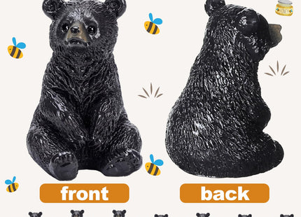 Memorywuu Mini Resin Bear Figurines Bulk, 50, Black