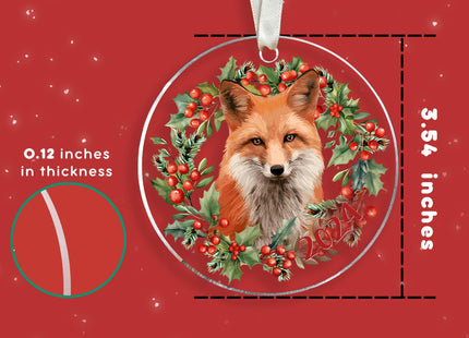 Fox Ornaments - Fox Christmas Ornaments, Fox Ornaments for Christmas Tree - Fox Gifts, Fox Gifts for Women, Fox Lovers Gifts - Fox Animal Chrisrtmas Ornament - Acrylic Christmas Ornament 2024