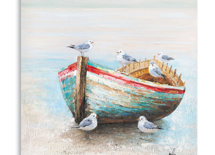 Kunstorner Coastal Wall Decor Seagull Decor Coastal Seascape Art Seagull Canvas Prints Wall Art Prints for Living Room Wall Decor Gallery Artwork 13.5"x13.5"