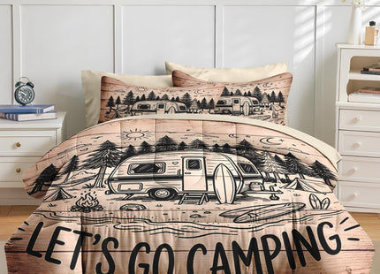 Nesker Queen Comforter Set with Sheets, 7 Pieces Camping Forest Bedding