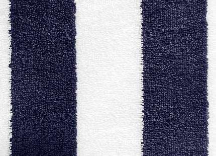 Amazon Basics 100% Cotton Soft & Absorbent Beach Towels, Cabana Stripe, Fast Drying, Machine Washable, Large 30 in x 60 in, Navy Blue, 2-Pack