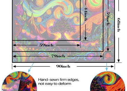 Spenlife Blacklight Enchanted Tree Tapestry, UV Reactive Vibrant Forest Wall Tapestries for Room Decor, Unique Home Decor Tapestry 60L x 44W