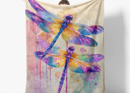 Dragonfly Throw Blanket Animal Dragonflies Warm Decor Soft Flannel Blanket Dragonfly Gifts for Kids Boys Girls Men Women 40" X 50"