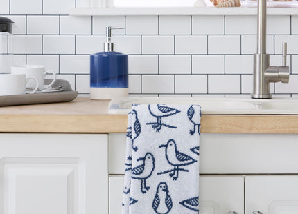 SKL Home Nautical Seagull Sam Hand Towel Set-2pc, Reversible, White