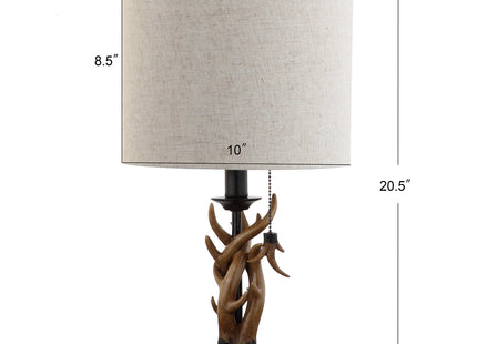 JONATHAN Y Gaston Rustic Faux Antler Resin Table Lamp 20.5", Brown