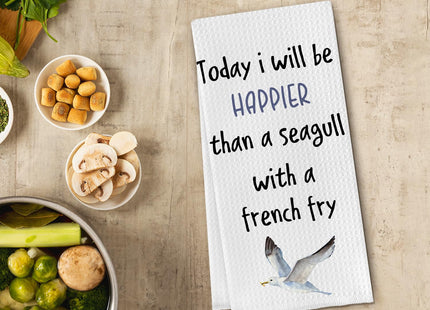 Cilrii Funny Seagull Kitchen Hand Towels,Funny Seagull Dish Towels Lovers Gifts for Women,Tea Towels for Kitchen Bathroom Decor 16 X 24