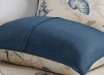Madison Park Cotton Coastal Starfish Blue Queen Comforter Set, 7pc