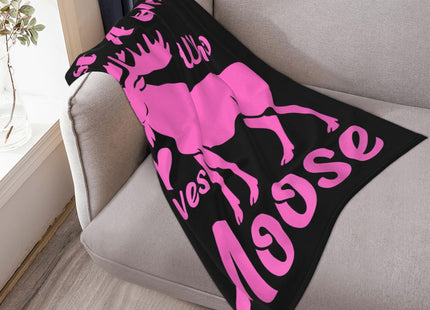 Moose Fleece Throw Blanket Wildlife Theme Blankets Gift Room Decor 40"x50"