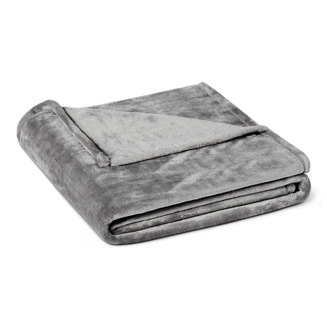 Amazon Basics Soft Fleece Throw Blanket, Ultra-Soft Flannel Fleece, Warm Cozy for Couch Sofa Bedroom, Fade-Resistant, 50 x 60 Inches, Gray