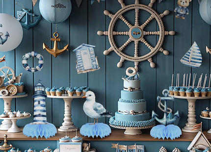 Nautical Baby Shower Table Centerpieces – 12PCS Ocean Sailor Boy Decorations for Blue Baby Shower or First Birthday, Whale Boat Lighthouse Nautical Party Decor