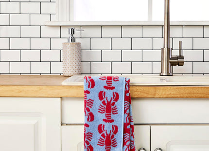 SKL Home Nautical Lobster Hand Towel Set-2pc, Reversible Jacquard, Navy