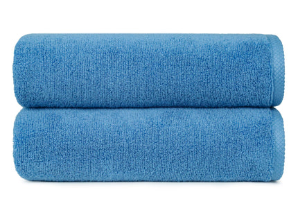 Amazon Basics 2-Piece Quick-Dry Oversize Bath Towel, 100% Cotton, 54" x 30", Lake Blue