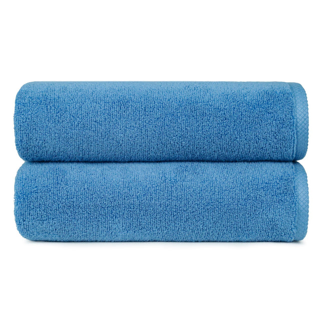 Amazon Basics 2-Piece Quick-Dry Oversize Bath Towel, 100% Cotton, 54" x 30", Lake Blue