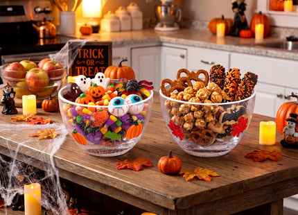 Potchen 2 Pcs Glass Candy Bowls, Maple Leaves and Pumpkin