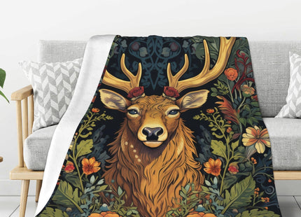 Deer Throw Blanket Soft Plush Fleece Blankets Warm Cozy Lightweight Fuzzy Blanket for Bed Sofa Couch Home Decor 80"X60"