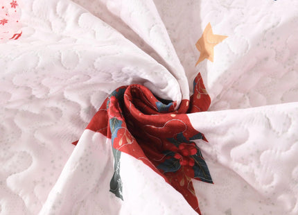 MarCielo Christmas Pine Tree Bedspread Quilt Set with Shams, Queen