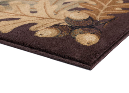 Oak Deer Brown 3x8 Runner Area Rug Cabin for Hallway, Walkway, Entryway, or Foyer - Lodge, Novelty