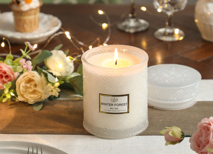 Forest Candle - Large 19oz White Scented Christmas Candle, 88hr Burn Time, Perfect for Home Decor & Gifts