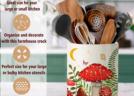 pinata Mushroom Ceramic Utensil Holder Whimsical Whimsy Kitchen Decor
