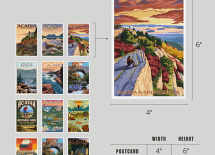 Lantern Press Acadia National Park - Postcard Set of 12 Different Original Hand Illustrated Postcards …