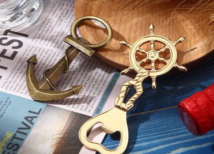 Honeydak 24 Pcs Nautical Bottle Openers Anchor Ship Wheel Antique Metal