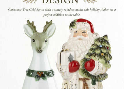 Spode Christmas Tree Santa & Reindeer Salt & Pepper Set, Set of 2