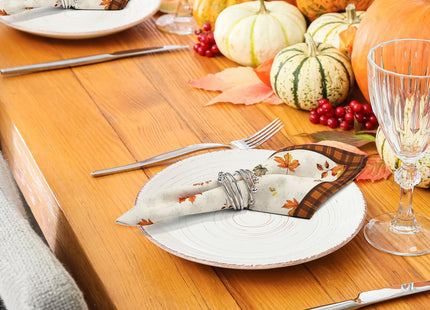 Arquiel Fall Vintage Maple Leaf Cloth Napkins Set of 6, 100% Cotton