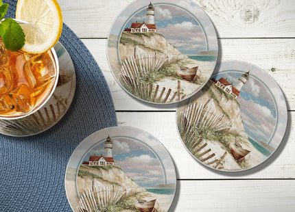 Thirstystone Beach Lighthouse 4 Pack Round Absorbent Stone Coasters