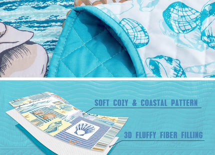 HZ & HY Oversized King Bedspreads, Coastal Coral