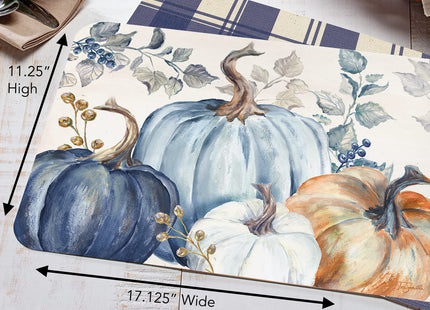 CounterArt Pumpkin Blues Reversible Easy Care Placemat 4 Pack