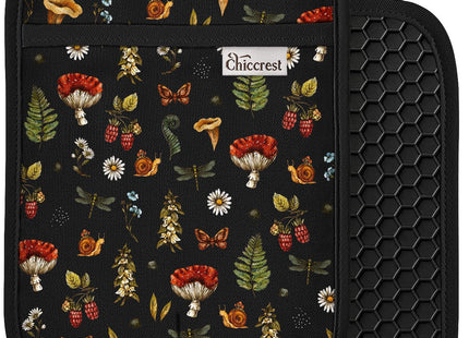 chiccrest 100% Cotton Pot Holders Textured Soft Silicone Mushroom