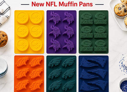 MasterPieces Game Day - FanPans NFL New England Patriots Silicone Muffin Pan - Dishwasher Safe