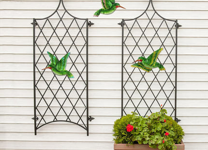 Voumsil Metal Hummingbird Wall Art Outdoor Hummingbird Decor Metal Fence Decorative Hummingbird Wall Hanging Decor Hand-made for Bird Bedroom Garden Patio Porch Fence 10 Inch…