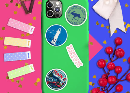 100Pcs Maine Stickers for Water Bottle and Laptop - State Souvenirs, Decorations & Gifts, Waterproof Vinyl Decals, Gifts for Women & Men