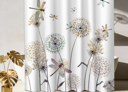 Tonmue Brown Shower Curtain, 72x72 in, Dragonfly