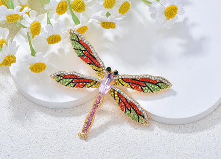 EMEGCY Dragonfly Brooch Pin Dragonfly Rhinestone Crystal Brooches Pins Christmas Brooch Jewelry Gifts for Women