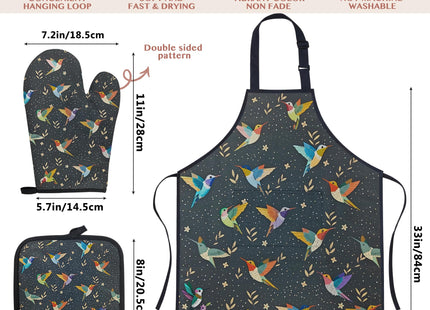 Hummingbird Gifts for Women,8pcs Hummingbird Bamboo Cooking Utensil Spoons with Apron Oven Mitt Potholder,Personalized Hummingbird Gift for Mom,Housewarming Kitchen Decor,Easter,Birthday,Mother's Day