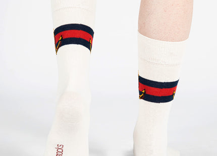 Mysocks Mens Multi Design Crew Socks Nautical Anchor White