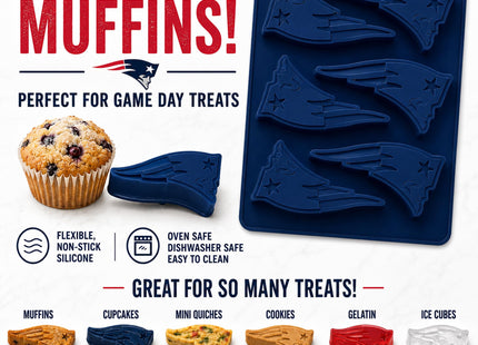 MasterPieces Game Day - FanPans NFL New England Patriots Silicone Muffin Pan - Dishwasher Safe
