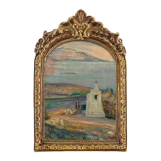 FOLKOR Coastal Wall Art for Gold Picture Frame, Beach Landscape Canvas Prints Home Living Room Bedroom Kitchen Decor, Ocean Wall Decor for Tabletop Gallery Wall Hotel Decoration, 5x7