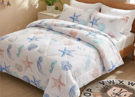 JSD 3 Piece Beach Theme Kids Comforter Set Full Size