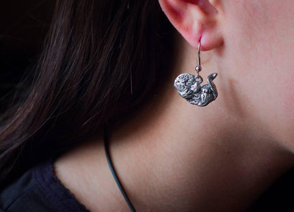 The Magic Zoo Pewter Sea Otter Dangle Earrings