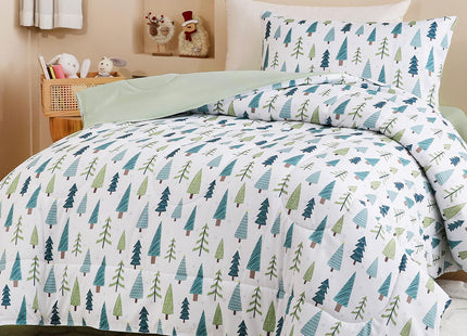 Homilay Toddler Size Christmas Tree Comforter Set for Kids, Toddler, Boys&Girls, 4 Pieces Bed-in-a-Bag Bedding Set, All Season Ultra Soft Oeko TEX Sheets Set with Comforter, (Winter Forest)