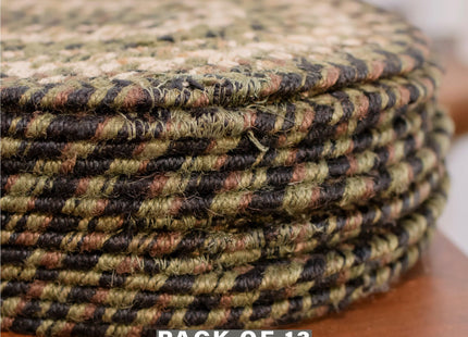 Homespice Pinecone Jute Braided Stair Treads, Oval 8x28 Set of 13