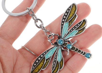 PRETYZOOM Dragonfly Keychain, Rhinestone Dragonfly Bag Charms Butterfly Purse Hanging Pendant Key Holder for Women