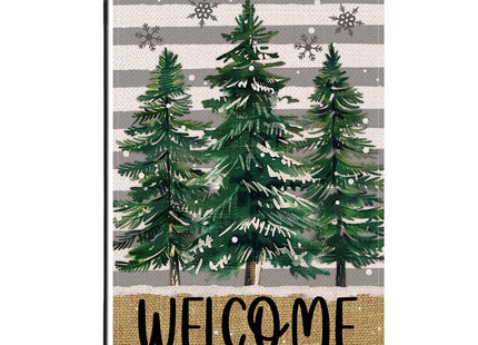 Artofy Welcome Christmas Cardinal Large Decorative House Flag, Xmas Red Bird Pine Cone Needle Yard Garden Outside Decor, Winter Holiday Plaid Burlap Outdoor Home Decoration Double Sided 28 x 40
