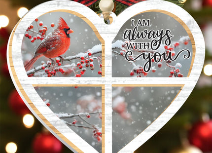 Cardinal Christmas Ornaments, Sympathy Gift for Loss of Loved One, Memorial Gifts for Loss of Mom, Dad, Grandma, Grandpa, (Cardinal Heart)